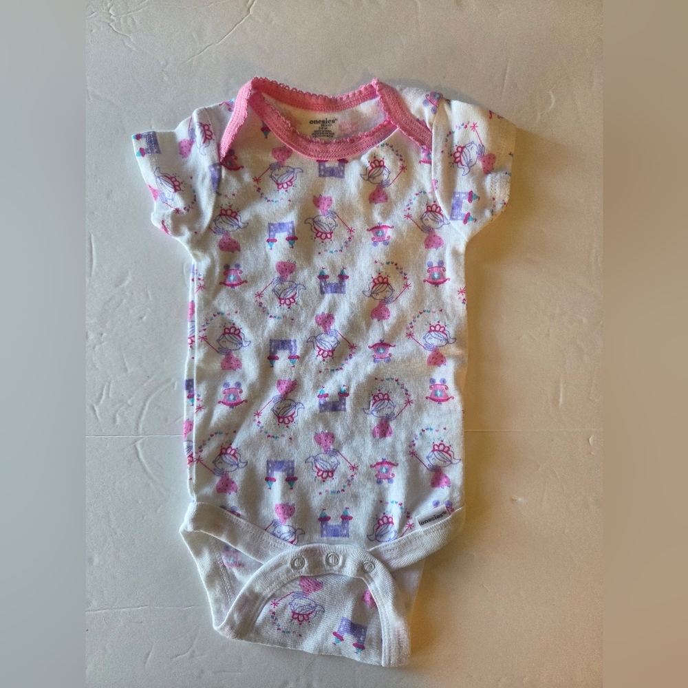 Pink and White Girls 3-6mo Bodysuit/Onsie